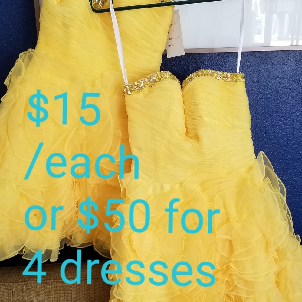 Bridesmaid gold tulle dress
